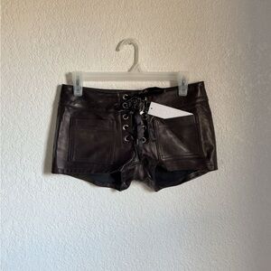 NEW EB Denim Leather Black Micro short